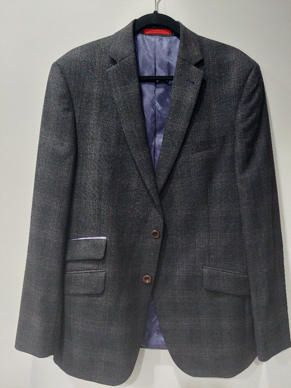 Ted Baker Konan Men's SZ 42L Grey Plaid Wool Blazer